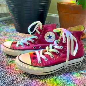 Burgundy High Top Converse